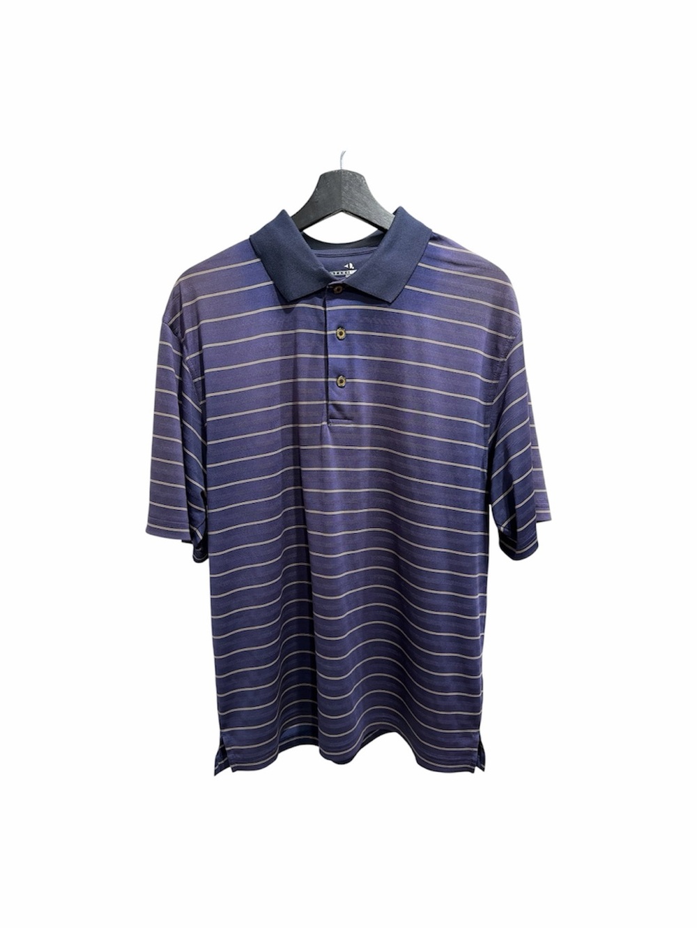 Grand Slam Golf Striped Polo Navy Performance L